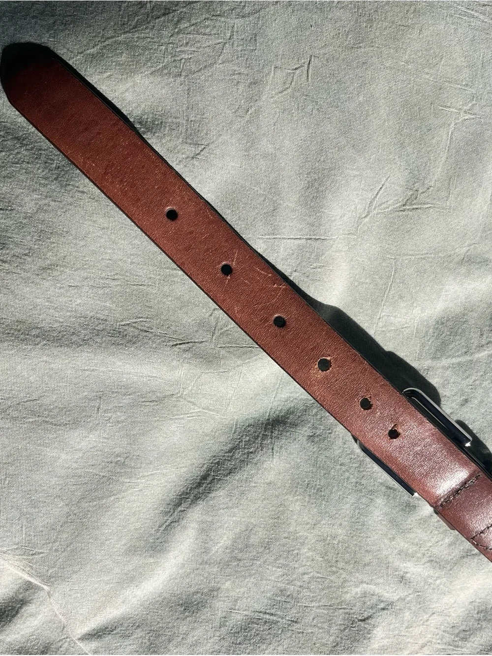 Lauren Ralph Lauren Brown Tri-Strap Leather Waist Belt with Silver Buckles